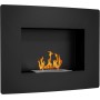 HOMCOM Chimenea de Bioetanol de Pared Estufa de Bioetanol Curva con Tanque de 0,9 L Apagallamas de Acero Inoxidable Tiempo de