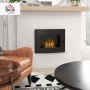 HOMCOM Chimenea de Bioetanol de Pared Estufa de Bioetanol Curva con Tanque de 0,9 L Apagallamas de Acero Inoxidable Tiempo de