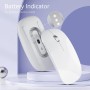 Uiosmuph G11 Ratón Inalámbrico Recargable, Mouse Wireless 2,4 GHz con Receptor Tipo C y USB, Clics Silenciosos, Ratón Óptico