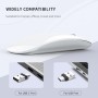 Uiosmuph G11 Ratón Inalámbrico Recargable, Mouse Wireless 2,4 GHz con Receptor Tipo C y USB, Clics Silenciosos, Ratón Óptico