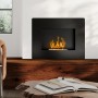 HOMCOM Chimenea de Bioetanol de Pared Estufa de Bioetanol Curva con Tanque de 0,9 L Apagallamas de Acero Inoxidable Tiempo de
