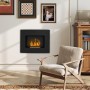 HOMCOM Chimenea de Bioetanol de Pared Estufa de Bioetanol Curva con Tanque de 0,9 L Apagallamas de Acero Inoxidable Tiempo de