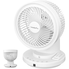 LeaderPro AC Motor Silent Fan with Remote Control, Turbo 3D Oscillations, Desktop Fan with Human Proximity Sensor for Air