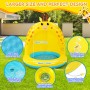lenbest Piscina Inflable para Bebés, Hinchable Infantil, Piscina para Bebés Jirafa con Toldo Engrosado, Aspersor de Juego con