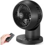 LeaderPro AC Motor Silent Fan with Remote Control, Turbo 3D Oscillations, Desktop Fan with Human Proximity Sensor for Air