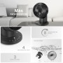 LeaderPro AC Motor Silent Fan with Remote Control, Turbo 3D Oscillations, Desktop Fan with Human Proximity Sensor for Air