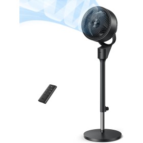 Dreo Bedroom Fan, 80° Oscillating Standing Fan, Quiet to 25dB, 25m/s for Office, 90° Manual Vertical, 3 Speed, Remote Control,