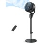 Dreo Bedroom Fan, 80° Oscillating Standing Fan, Quiet to 25dB, 25m/s for Office, 90° Manual Vertical, 3 Speed, Remote Control,