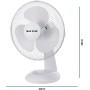 Max Star - Desktop Fan 12" MS-2412 Powerful 40W Quiet, Protective Grid, 3 Speeds, Anti-Tip, Portable, Ventilation, Home, Office,
