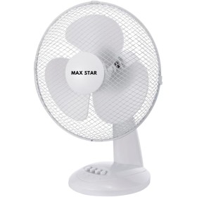 Max Star - Desktop Fan 12" MS-2412 Powerful 40W Quiet, Protective Grid, 3 Speeds, Anti-Tip, Portable, Ventilation, Home, Office,