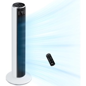 LEVOIT 20dB Tower Fan with Remote Control, 7.9 m/s with DC Motor, 26W Quiet Fan with Sleep Mode, 4 Modes and 12 Speeds, 12H