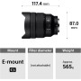 Sony SEL1224G - Objetivo Montura E (Lente G, Distancia Focal 12-24 mm, Gran Angular de F4, diseño Compacto) Negro