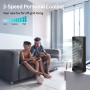 DR.PREPARE Table Fan Tower Fan 33cm 110° Oscillating Double Fan 3 Speeds 3 Timers Small Fan for Home Office Bedroom