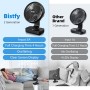 Bistfy Silent USB Table Fan, 120° Oscillation, 90° Tilt Adjustable Head, 5.5'' 14cm Portable Digital Desktop Fan 4 Speeds