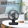 Bistfy Silent USB Table Fan, 120° Oscillation, 90° Tilt Adjustable Head, 5.5'' 14cm Portable Digital Desktop Fan 4 Speeds