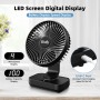 Bistfy Silent USB Table Fan, 120° Oscillation, 90° Tilt Adjustable Head, 5.5'' 14cm Portable Digital Desktop Fan 4 Speeds