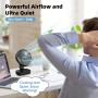 Bistfy Silent USB Table Fan, 120° Oscillation, 90° Tilt Adjustable Head, 5.5'' 14cm Portable Digital Desktop Fan 4 Speeds