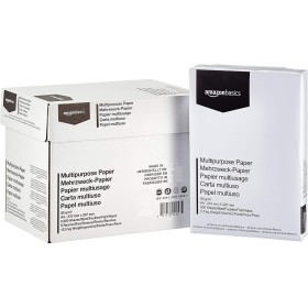 Amazon Basics Papel multiusos para impresora A4 80gsm, 2500 Unidad, 5 Paquetes de 500, Blanco