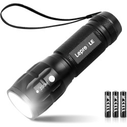 Lepro Linterna LED LE1000, Portátil Linternas LED Alta Potencia con Zoom, IPX4 Impermeable Linterna Táctica de Aluminio para