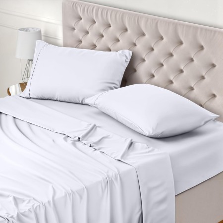 Utopia Bedding Juego de Sabanas 4 Piezas 150x200 - Poliéster Microfibra Cepillada - Oeko-Tex Certificado - Sábana Bajera, Sábana