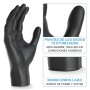 100x ARNOMED® Guantes nitrilo talla M Negro, Guantes desechables quirurgicos y laboratorio, Luvas nitrilo descartaveis sin polvo