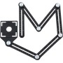 TOPWAY Regla de Medición de ángulos Herramienta de Plantilla, Aleación de Aluminio Plegable Multi Angulo Regla de Medidas para