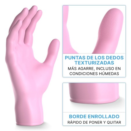 100x ARNOMED® Guantes nitrilo talla M Negro, Guantes desechables quirurgicos y laboratorio, Luvas nitrilo descartaveis sin polvo