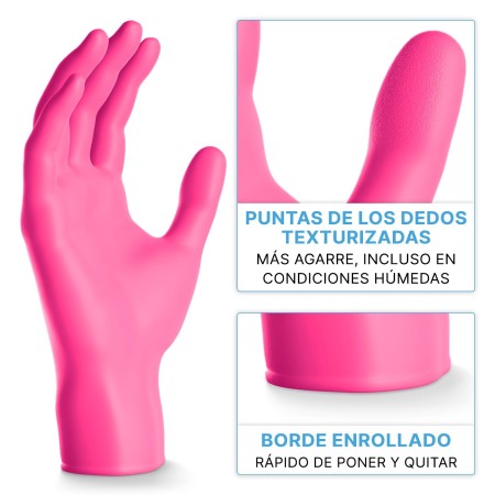100x ARNOMED® Guantes nitrilo talla M Negro, Guantes desechables quirurgicos y laboratorio, Luvas nitrilo descartaveis sin polvo