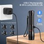 Blukar Linterna LED Recargable, Super Brillante Linternas de Aluminio con 5 Modos de Luz, 2000L Flashlight de Mano Impermeable