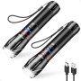 Blukar Linterna LED Recargable, Super Brillante Linternas de Aluminio con 5 Modos de Luz, 2000L Flashlight de Mano Impermeable