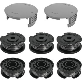 Flaveano Hilo Desbrozadora para Bosch EasyGrassCut Cortabordes, 6 Carretes y 2 Tapas