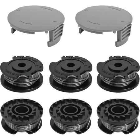 Flaveano Hilo Desbrozadora para Bosch EasyGrassCut Cortabordes, 6 Carretes y 2 Tapas