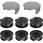 Flaveano Hilo Desbrozadora para Bosch EasyGrassCut Cortabordes, 6 Carretes y 2 Tapas