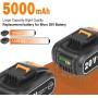 Paquete de 2 baterías de repuesto de 5.0 Ah para batería Worx de 20 V WA3553 de iones de litio para batería Worx de 20 V WA3551