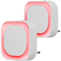 YUNLEX Lámpara de Noche Enchufable 2 Unidades, Luz Tenue Roja Nocturna, Encendido Automático al Anochecer y Apagado al Amanecer,