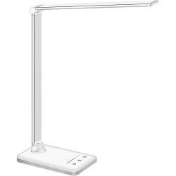 SLATOR Lámpara Escritorio LED, Flexo de Escritorio (Cuidado Ocular, Puerto USB, 5 Modos,10 Niveles de Brillo,Temporizador de