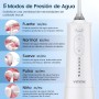 Irrigador Bucal Portatil, Vimmk Irrigador Dental Inalámbrico Profesional 8 Boquillas 5 Modos, IPX7 Impermeable 300ML USB-C