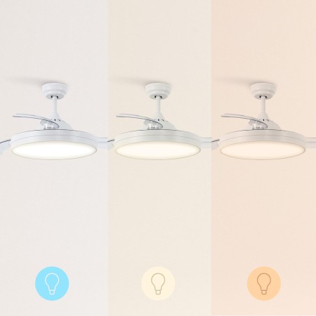 CREATE / WIND CLEAR M/Ceiling fan with white light with remote control/40W, Ø108 cm, timer, 6 speeds, retractable blades, 3