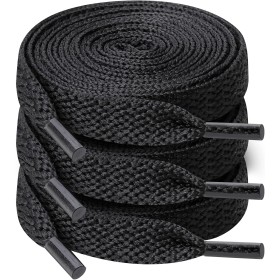 UpUGo 3 Pares de Cordones, Cordones Planos de 8 mm de Ancho Para Zapatillas Deportivas, Correr, Adultos