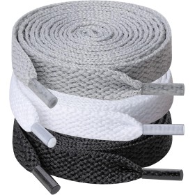 UpUGo 3 Pares de Cordones, Cordones Planos de 8 mm de Ancho Para Zapatillas Deportivas, Correr, Adultos