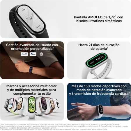 Xiaomi Smartband 10, Pantalla AMOLED de 1,72”, Carga rápida, 150+ Modos Deportivos, Monitorización de Salud y sueño, HyperOS
