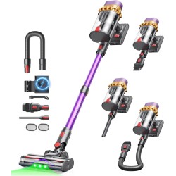 Ivormentico V10 EVO Aspiradora sin Cable, 55Kpa/600W/70Mins Aspiradoras Escoba con Modo Automático, Depósito Doble de 1.8L,