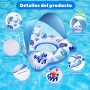 JONRRYIN Flotadores Piscina Adultos, Inflable Flotador con Sombrilla, Flotador Anillo Hinchable con Portavasos, Flotante Barco