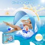 JONRRYIN Flotadores Piscina Adultos, Inflable Flotador con Sombrilla, Flotador Anillo Hinchable con Portavasos, Flotante Barco