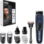 Braun Recortadora Todo En Uno Series 7 AIO7545, Kit De Styling 12en1 Para Barba, Pelo, Orejas, Nariz y Cuerpo, 14 Longitudes,