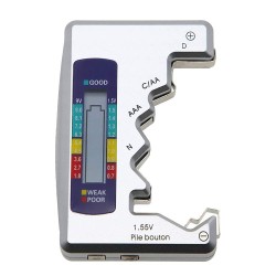 Treki Comprobador de Batería Digital LCD Probador de Capacidad de Batería de Pantalla Portátil Medidor de Voltaje de Pilas de
