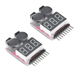 ARCELI RC 1-8s Lipo Battery Tester Monitor de bajo voltaje Timbre Alarma Comprobador de voltaje con indicador LED para Lipo Life