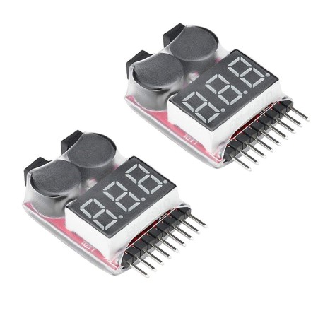ARCELI RC 1-8s Lipo Battery Tester Monitor de bajo voltaje Timbre Alarma Comprobador de voltaje con indicador LED para Lipo Life