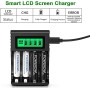 POWEROWL Cargador Rápido de Pilas Recargables, LCD Cargador para Ni-MH/Ni-CD Pilas Recargables AA/AAA , Ranura Independiente &