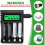 POWEROWL Cargador Rápido de Pilas Recargables, LCD Cargador para Ni-MH/Ni-CD Pilas Recargables AA/AAA , Ranura Independiente &